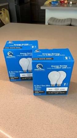 4-Pack Super Bright 3-Way LED Bulbs — Brand New! 