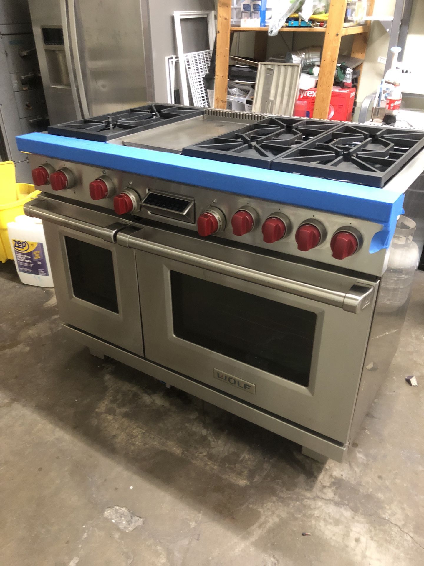 Wolf 48”wide Dual Fuel Range In Stainless Steel Stove 