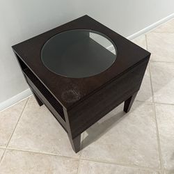 Wood and Glass End Table