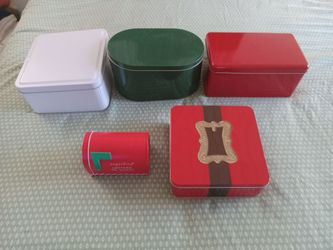5 pc Christmas Tins
