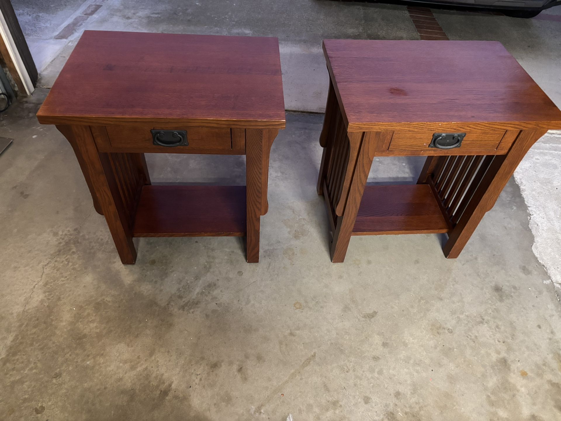 Pair of Solid Wood Tables 18 X 24 X 26 Inches for $50 for Pair.