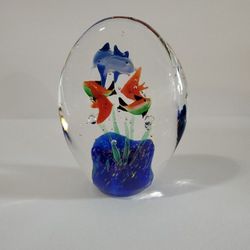 Vintage Art Glass Paperweight Aquarium Possible Murano