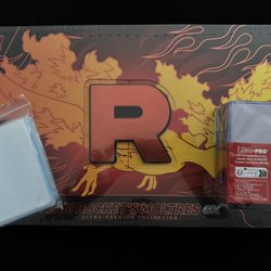 Pokemon Trading Card Game: Team Rocket Moltres ex Ultra-Premium Collection + Sleeves!