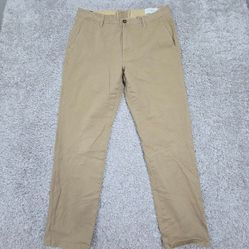 Mott &amp; Bow Mens Chino Pants 34 (Fits 33x28) Beige Stretch Slim Work to Weekend
