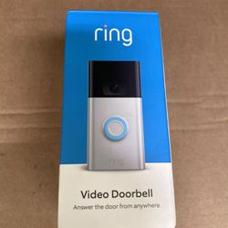 New Ring 1080p HD Wireless Video Doorbell - Satin Nickel - 2ND Generation Sealed