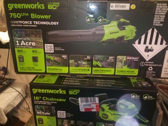 Greenworks 60V 750 CFM Blower & 16" Chainsaw Bundle