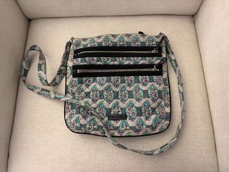 Vera Bradley Quilted Crossbody Bag Paisley Stripes