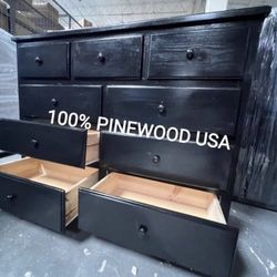 Black Pinewood Dresser New $429