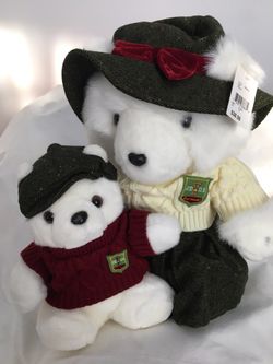 Collectible plush mother and baby bears
