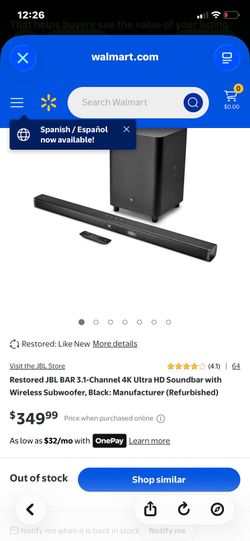 🔥 JBL Bar 3.1 Soundbar + Wireless Subwoofer | 450W | Bluetooth | HDMI ARC | $150