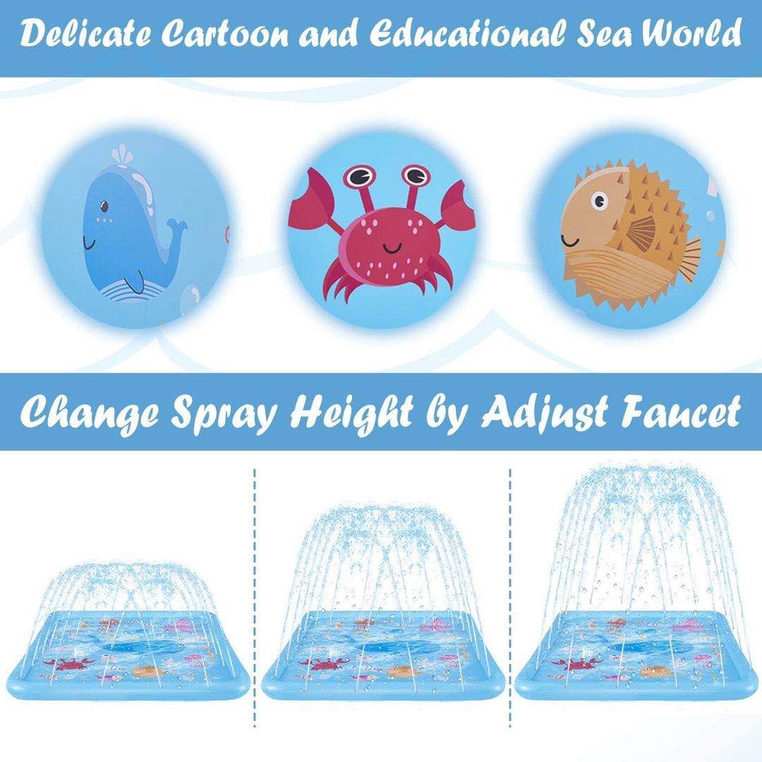 Splash Pad,kids Sprinkler Play Mat