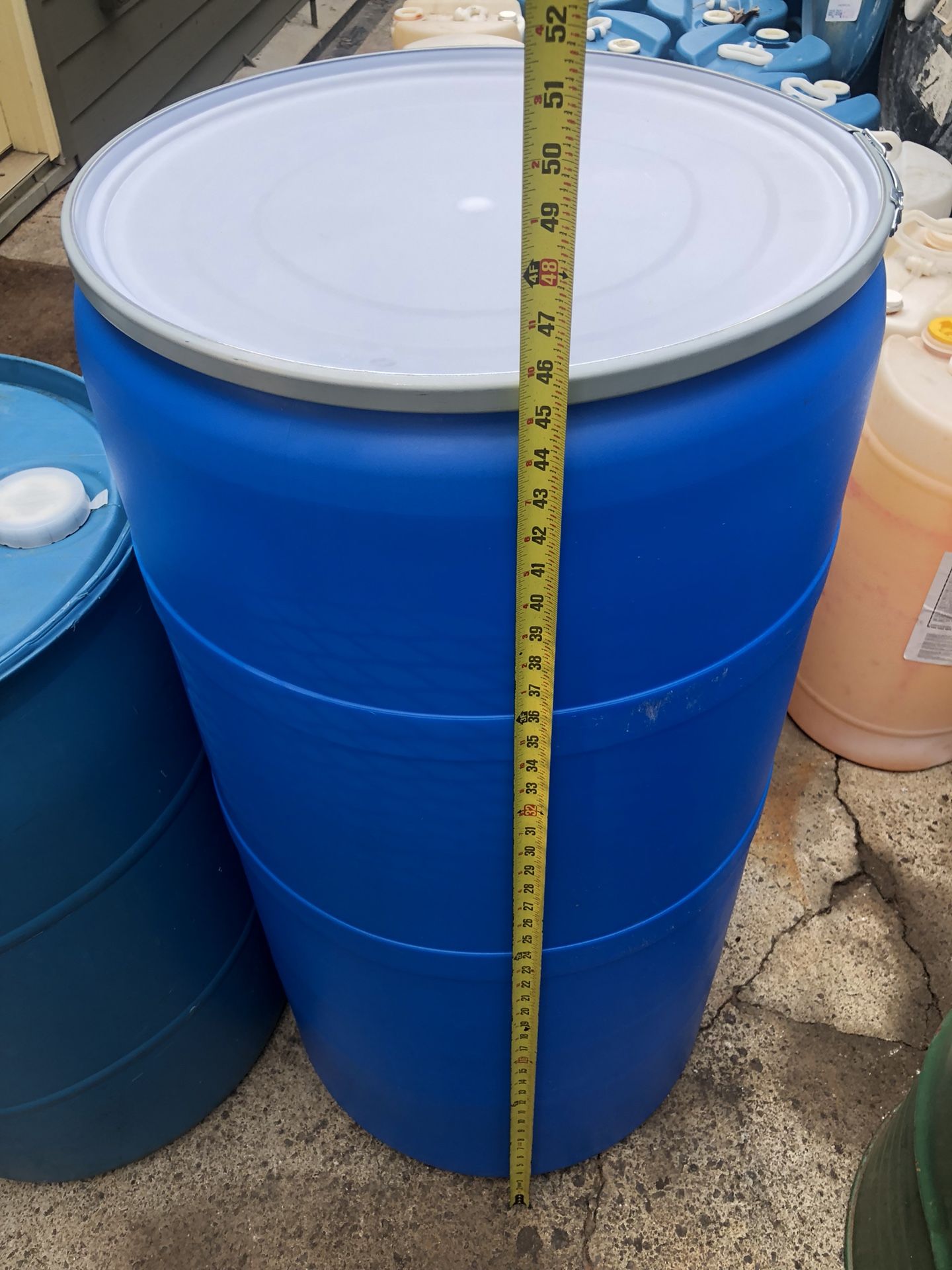 JUMBO SHIPPER BARREL barrels plastic open top lid head cover shipping drum drums 77 gallon
