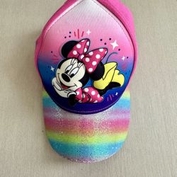 Disney's Minnie Mouse Toddler Rainbow Baseball cap 3D Pops  -Toddler Size