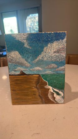Hand Painted Watercolor Earth meets the ocean