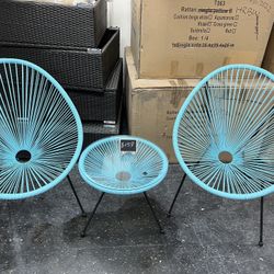 Patio Furniture 3pcs Acapulco Chair Set 