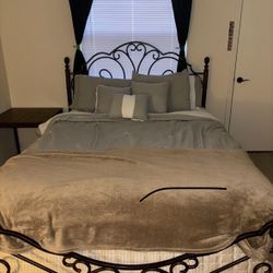 Metal bed frame and boxspring