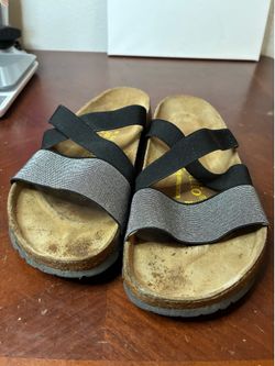 Birkenstock Papillio Sandals Caterina Elastic Slingback Silver 39 Womens US 8