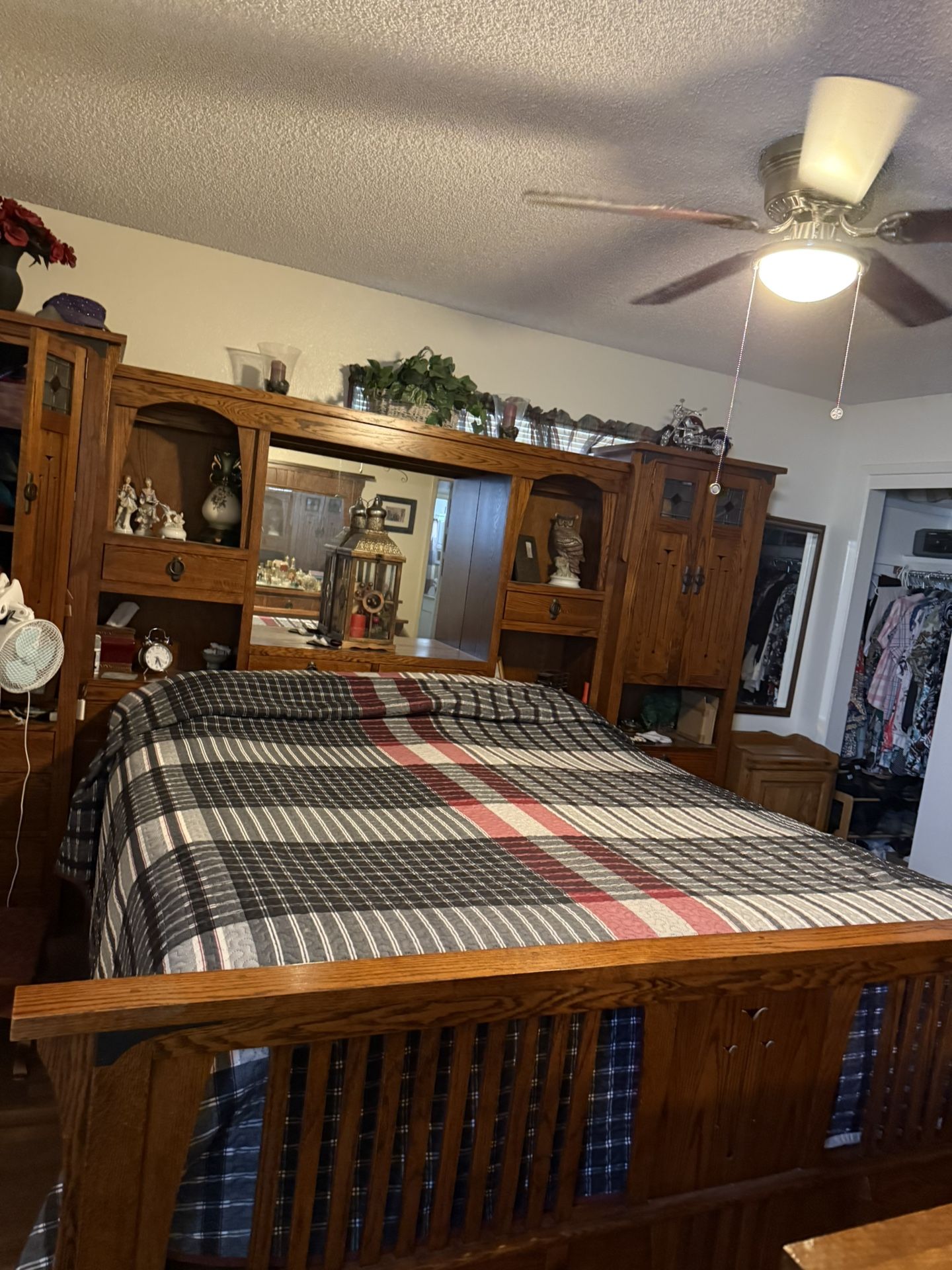 Mission Oak Bed Unit