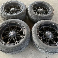 20” fuel off road rims And tires for sale 6 lug Chevy gmc Toyota ford dodge