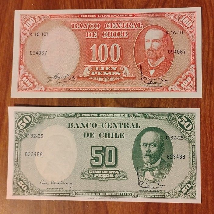 Chile Vintage Bills Banknotes Currency