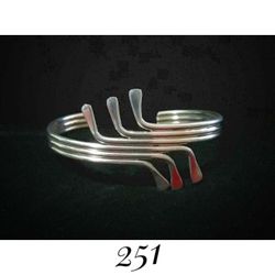 7.5" x 37mm Handmade Solid Sterling Silver Modernist Cuff Bracelet, Mexico