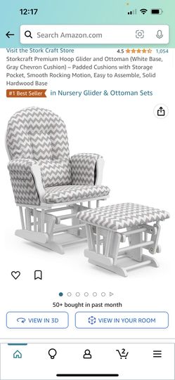 Storkcraft chevron hoop best sale glider and ottoman