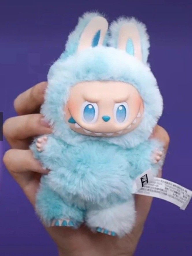 Labubu Big into Energy Vinyl Face toy plush doll keychain Blue Hope gift