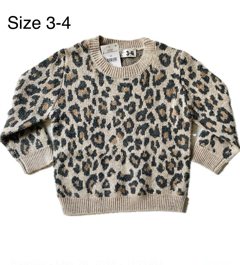 NWT girl Cheetah Sweater