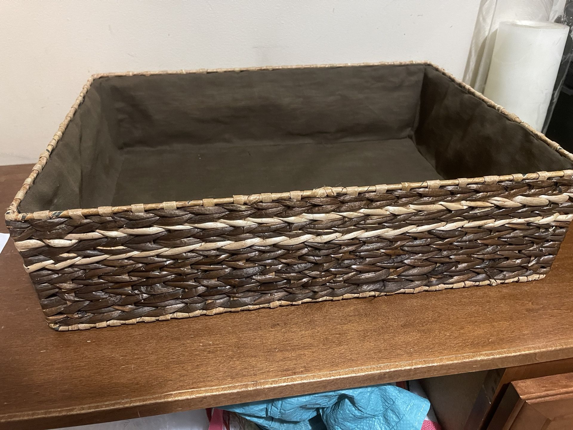 Woven Rectangular Storage Basket
