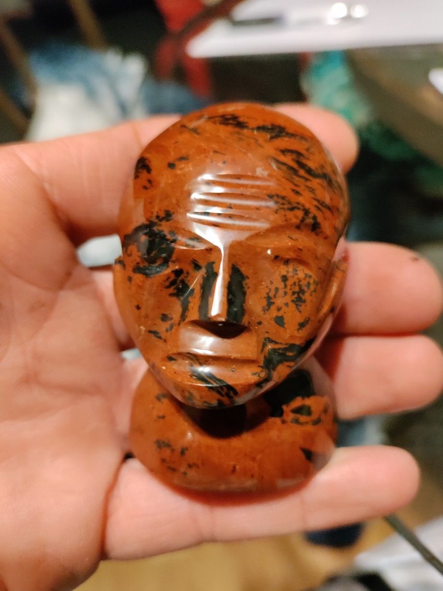 Obsidian Mahogany  Carved Stone