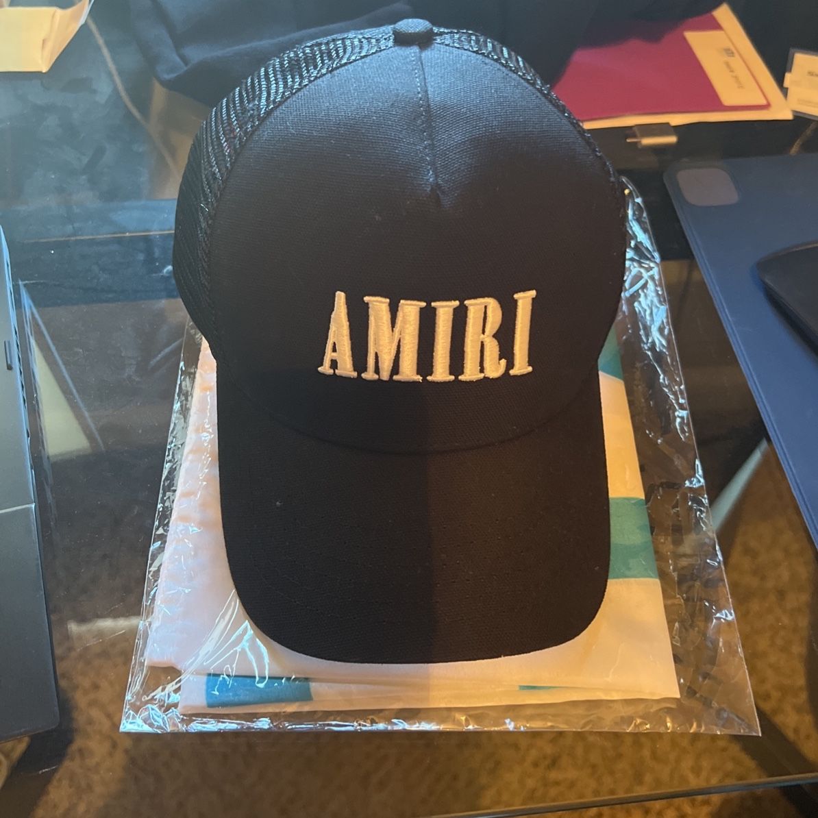 Amiri Paint Drip Core Logo Trucker Hat – KANOPY