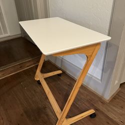 TV Tray Table With Wheels Sofa Side Table With Casters Couch Laptop Desk 