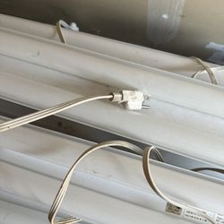 5- 4 Foot Two Piece Florescent Tube Shop Lights 