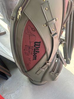 Signed Eric Dickerson hall of fame new Wilson golf bag
