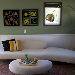 Kardiel kidney couch sofa and ottoman Midcentury MCM