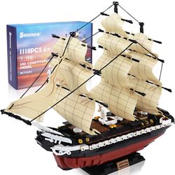 Constitution Ship Building Sets -1118pcs Toy Building Blocks for Adults Kids Educational Toy