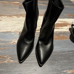 Marc Fisher Black Leather Booties Size 9.5