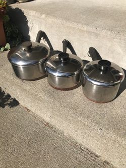 Revere Ware vintage 3-piece cooking pot set