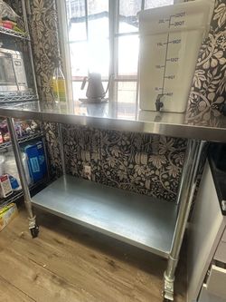 Stainless Steel Commercial Work Table with Casters