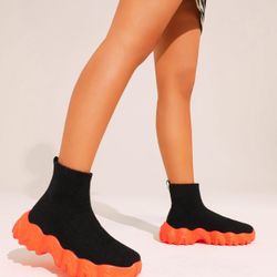 brand new women  booties All size Black and orange 