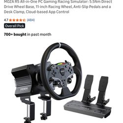 Moza R5 Bundle With Add Ons And Racing Sim Stand/Mount for Gaming Chair 