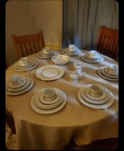 22KT Porcelain China set and Antique Crystal Punch Bowl Set