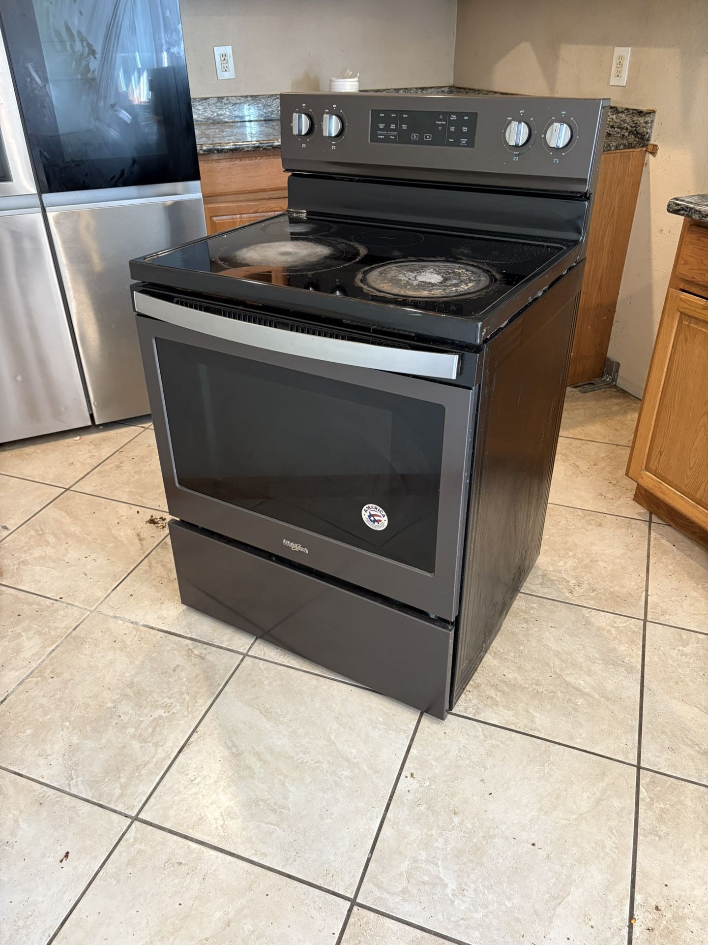 Whirlpool Black Stainless Range