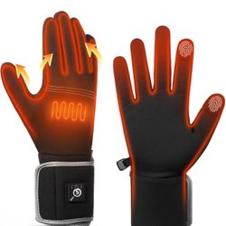 SAVIOR HEAT Thin Heated Gloves for Men Women, Electric Heated Glove with Rechargeable Battery Hand Warmer for Skiing Hiking Hunting Camping Climbing M