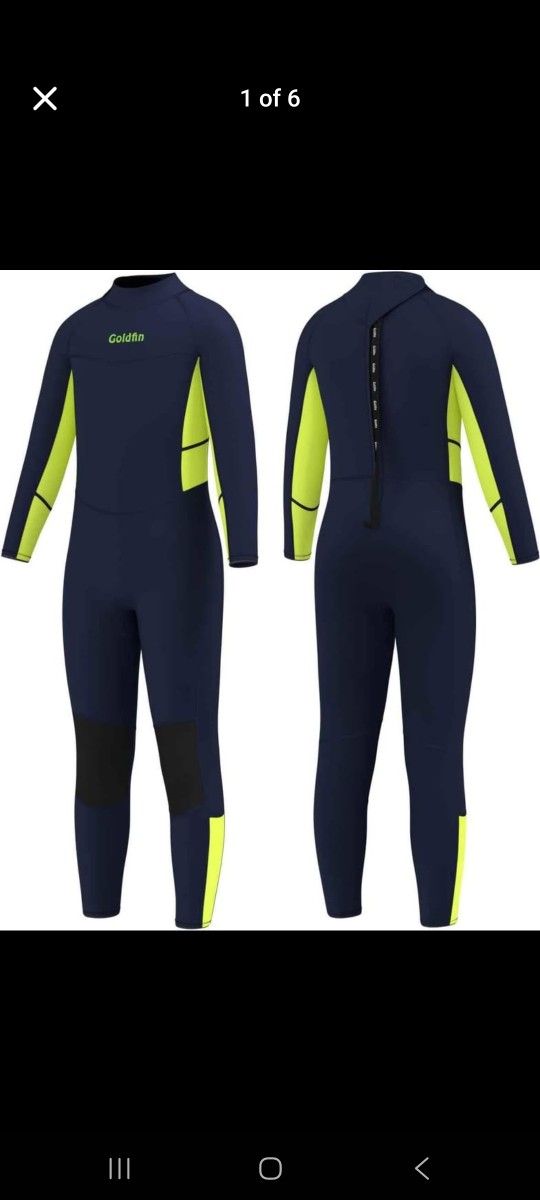 Kids Wetsuit Boys Girls 3mm Neoprene Back Zip Wet Suits Toddler Youth size 6 beach summer surf sun