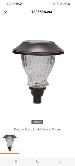 Solar Bronze Outdoor
Integrated LED 3000K
10-Lumens Landscape Path
Light with Crackle Glass
(6-Pack)