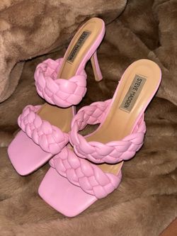 STEVE MADDEN bubblegum pink stiletto mule heels size 8.5