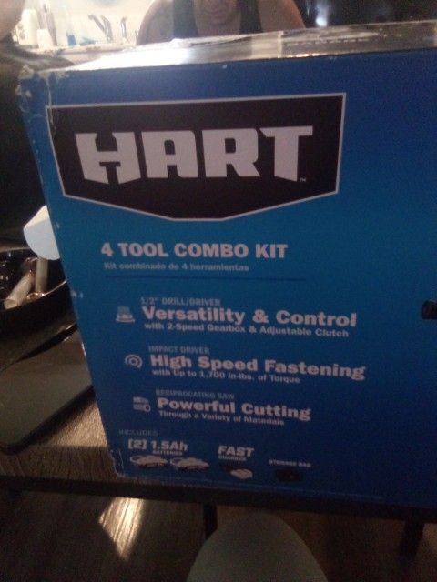 Brand New In The Box Hart 4 Tool Combo Kit 20V Cordless System 