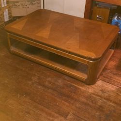Wood Coffee Table And Two End Tables 