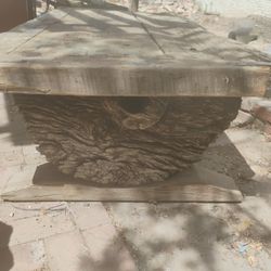 ANTIQUE BURL WOOD TABLE 